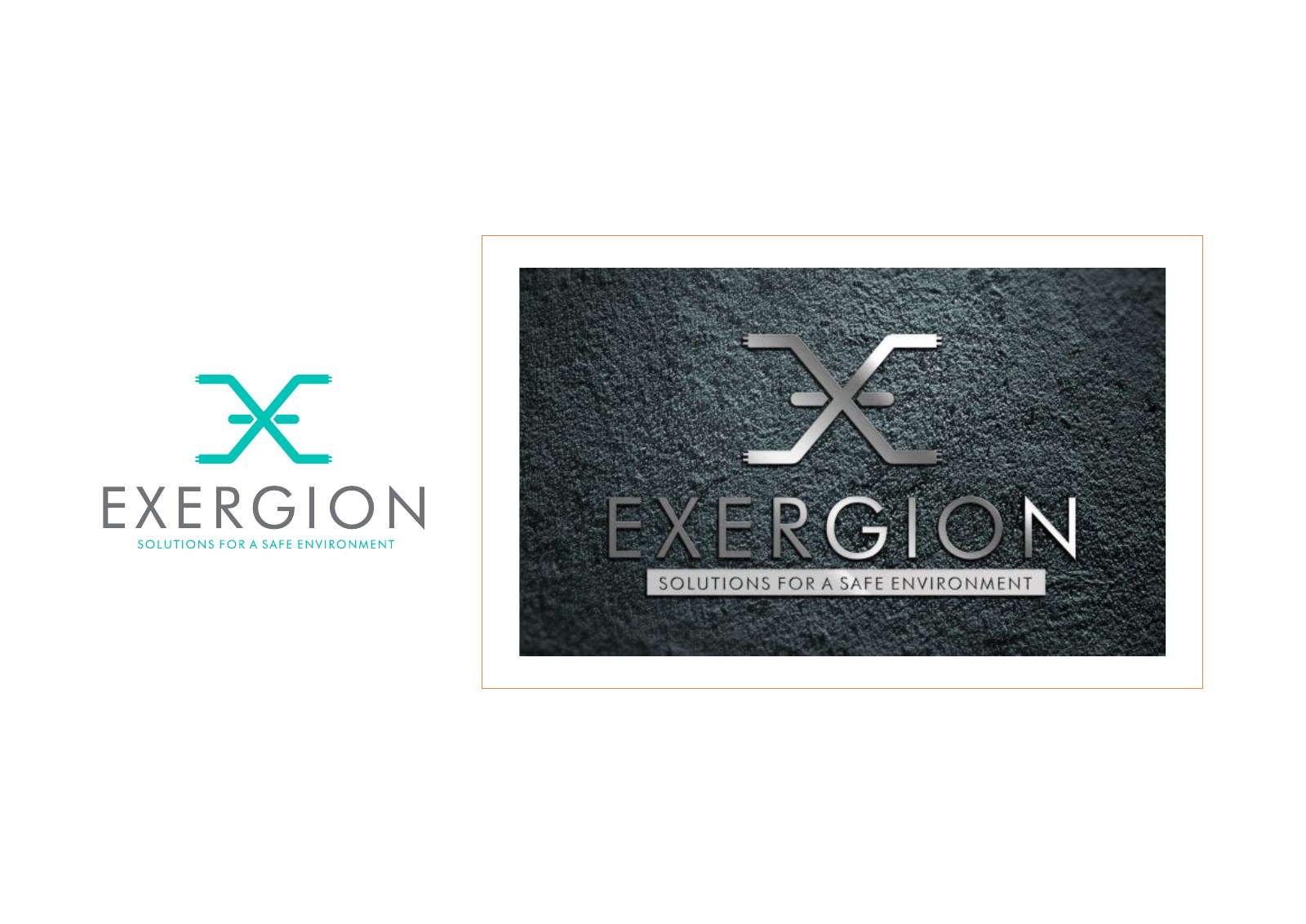 Exergion logo design board by Leeway Design Studio