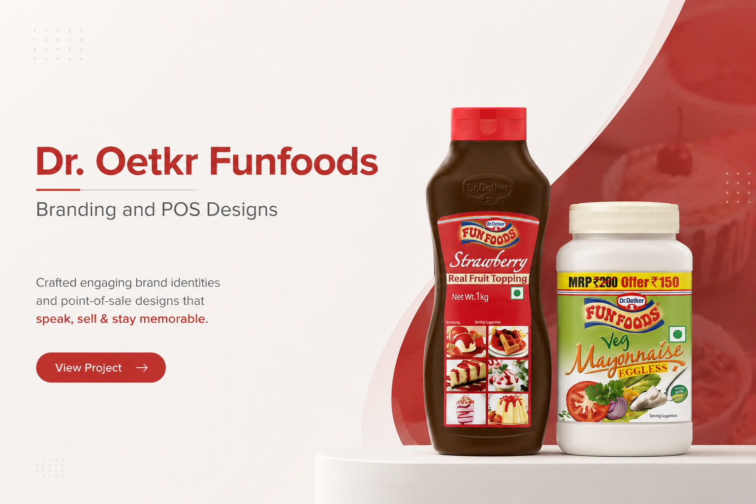 Dr. Oetker FunFoods packaging and point-of-sale design for the FMCG range